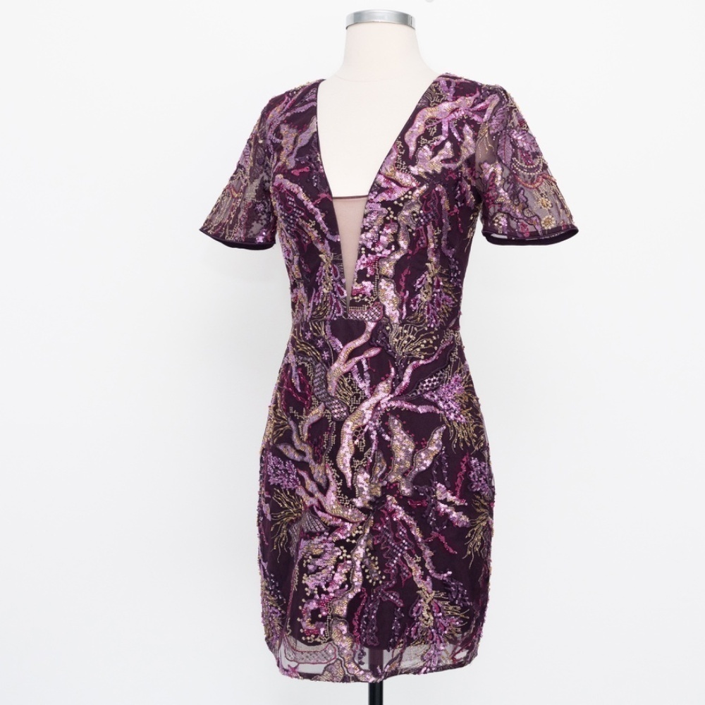 Dress The Population Floral Sequin Embroidery Mini‎ Dress - Picture 8 of 13